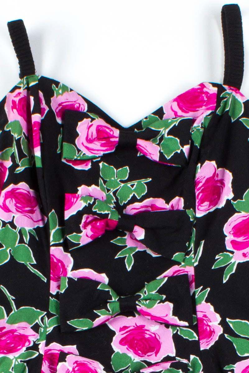 Pink Rose Bow Front Dress