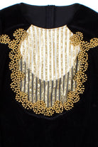Gold Mesh Beaded Velvet Dress