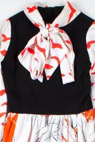 Orange Sketch Pattern Dress