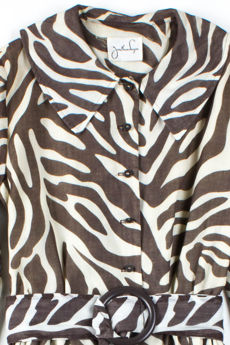 Brown Zebra Vintage Dress