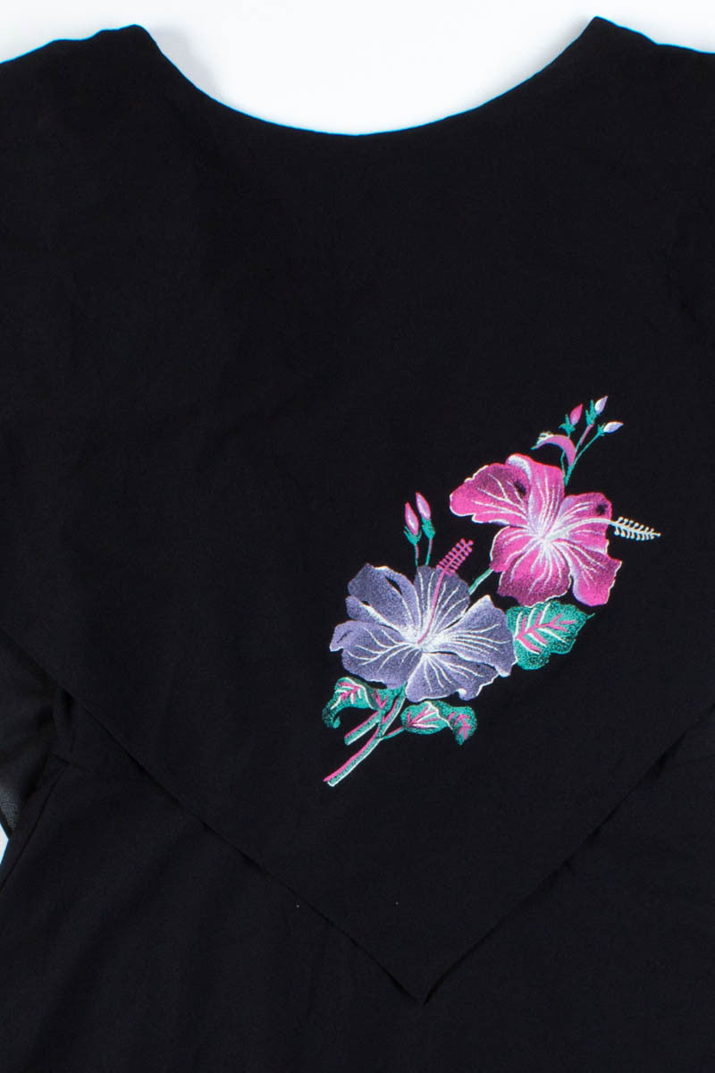 Black Floral Tiered Dress