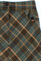 Brown Wool Plaid Skirt