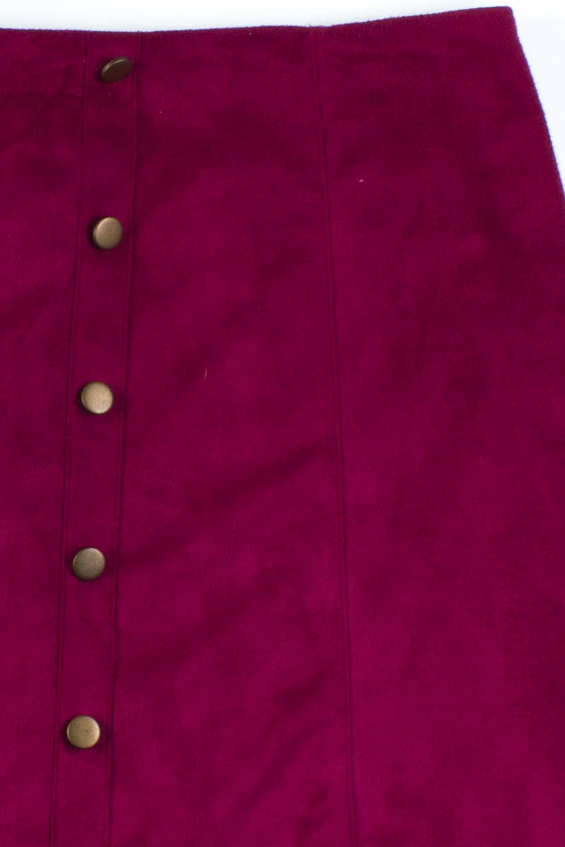 Plum Faux Suede Skirt