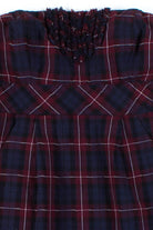 Navy Plaid Tube Dress