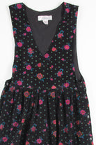Black Floral Corduroy Dress