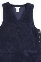 Navy Shift Corduroy Dress