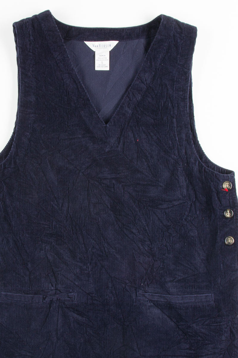 Navy Shift Corduroy Dress