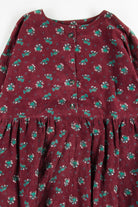 Floral Empire Waist Corduroy Dress