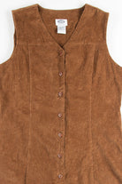 Tan Sheath Corduroy Dress