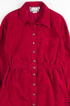 Burgundy Corduroy Shirt Dress