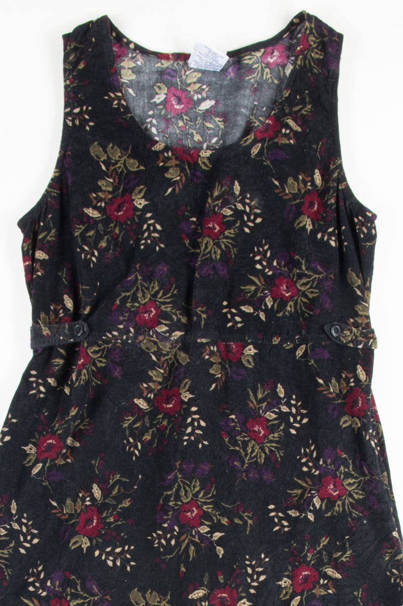Floral Empire Waist Corduroy Dress 1