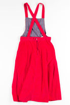 Red Corduroy Overall Dress