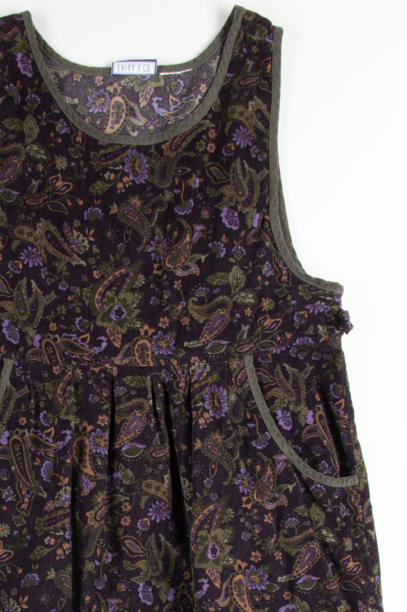 Plum Floral Corduroy Dress