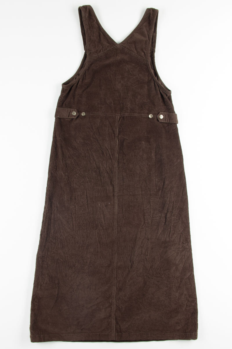 Brown Corduroy Overall Dress