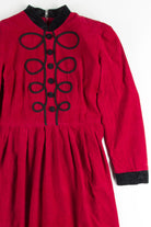 Burgundy Corded Detail Corduroy Dress