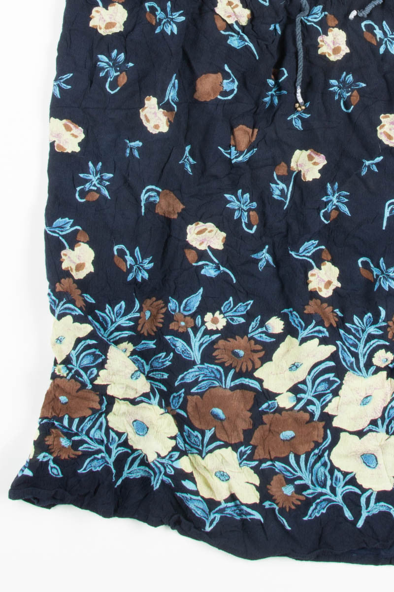 Navy Floral Hippie Skirt