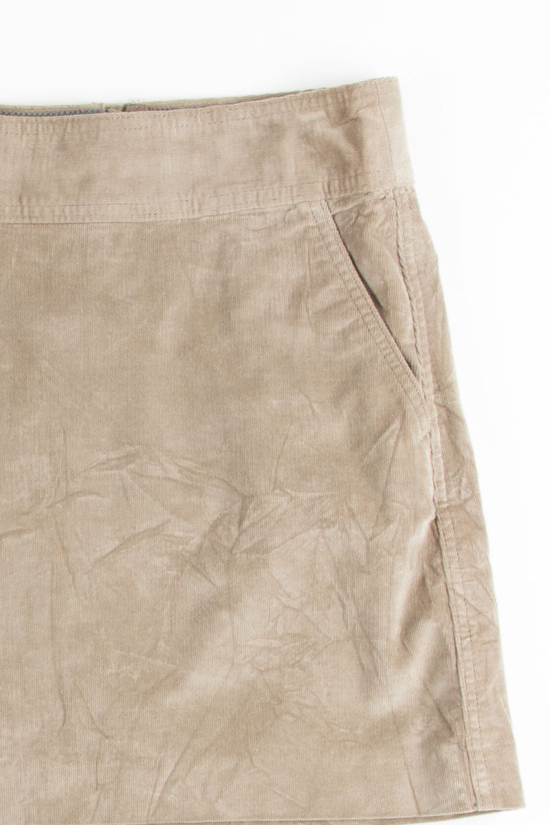 Tan Corduroy Mini Skirt