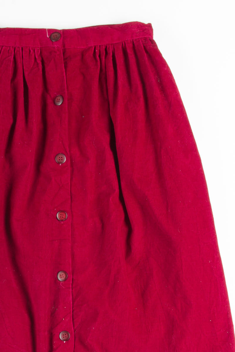 Ruby Corduroy Button Front Midi Skirt