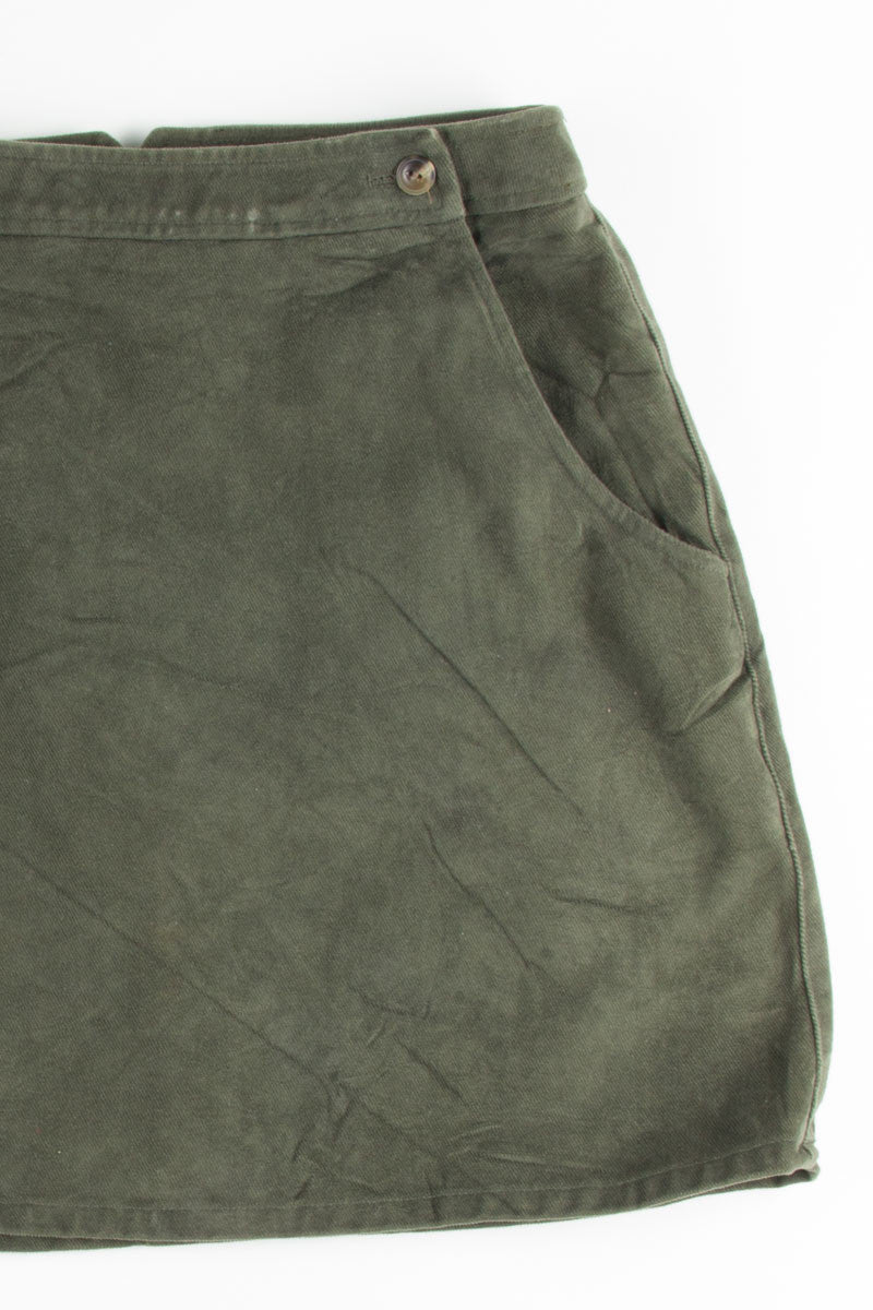 Olive Corduroy Mini Skirt