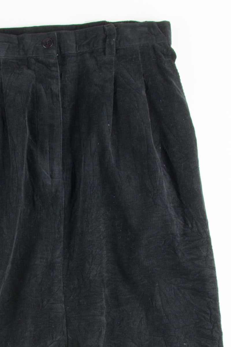 Black Corduroy Midi Skirt
