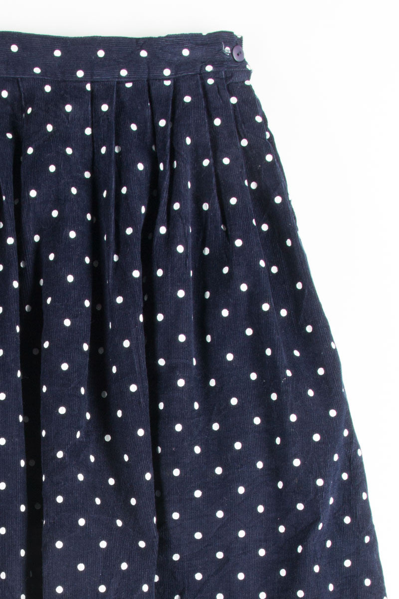 Navy Polka Dot Maxi Skirt