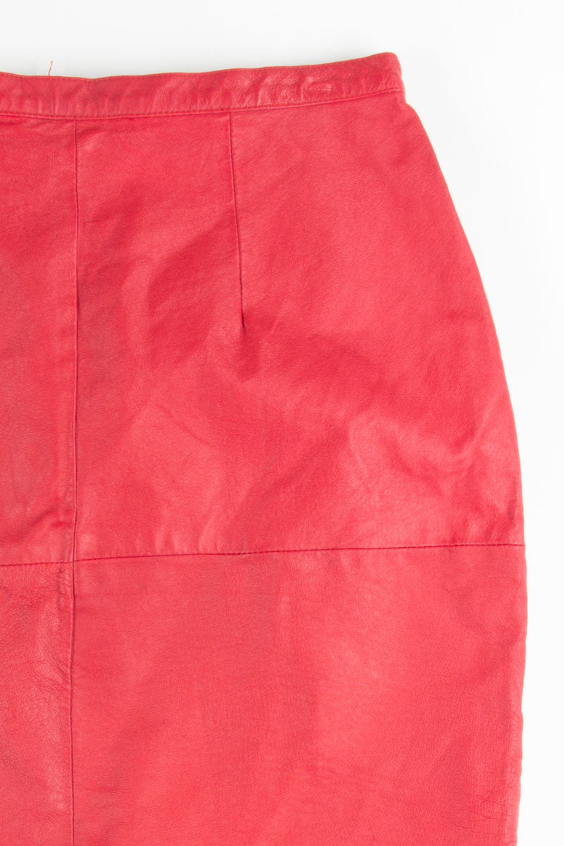 Red Leather Pencil Skirt