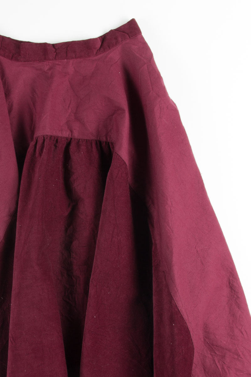 Burgundy Corduroy Circle Skirt