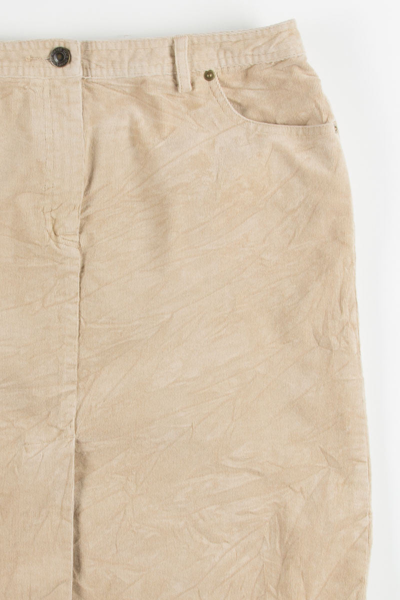 Tan Corduroy Pencil Skirt