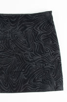 Black Swirl Patterned Mini Skirt
