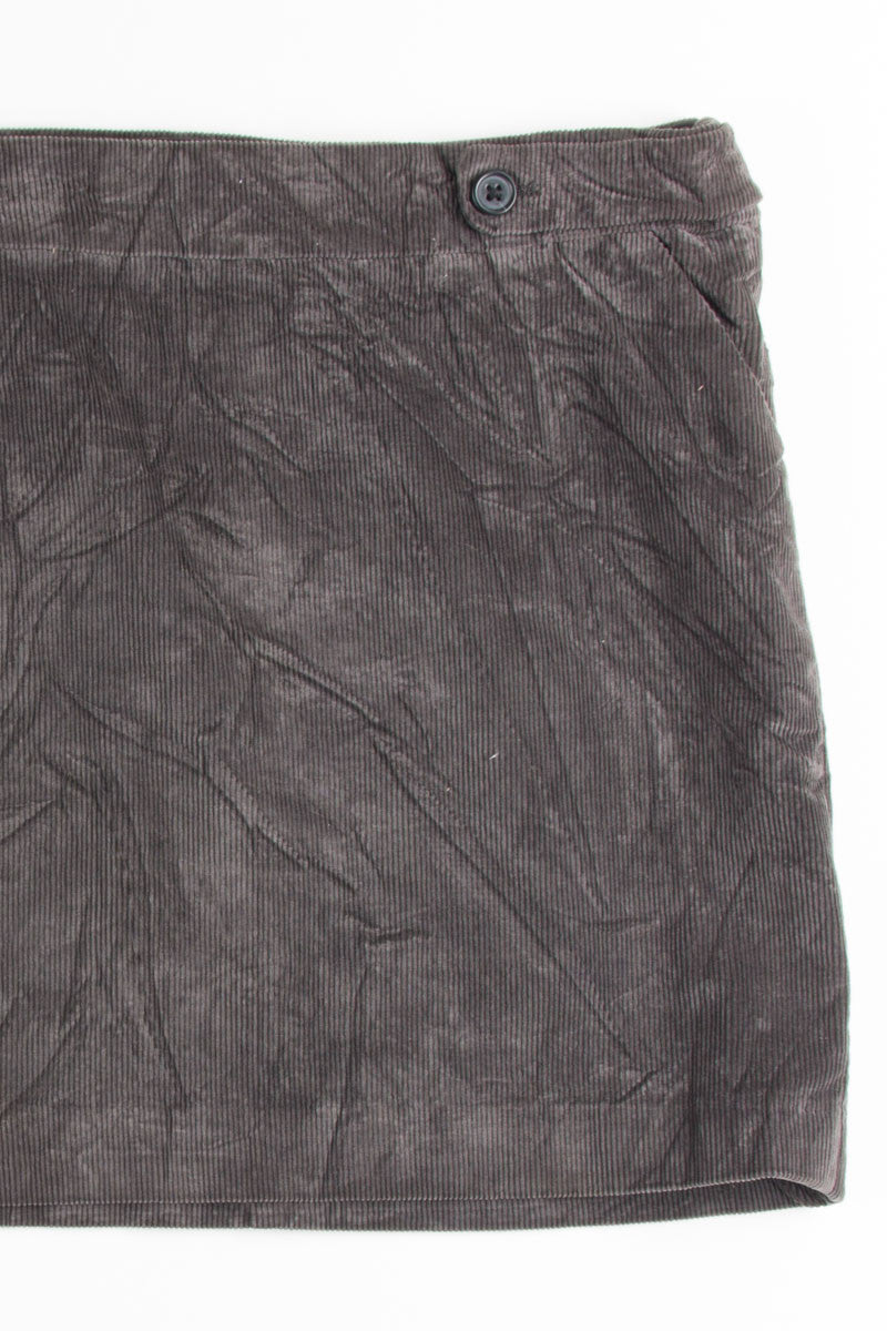 Grey Corduroy Mini Skirt 1
