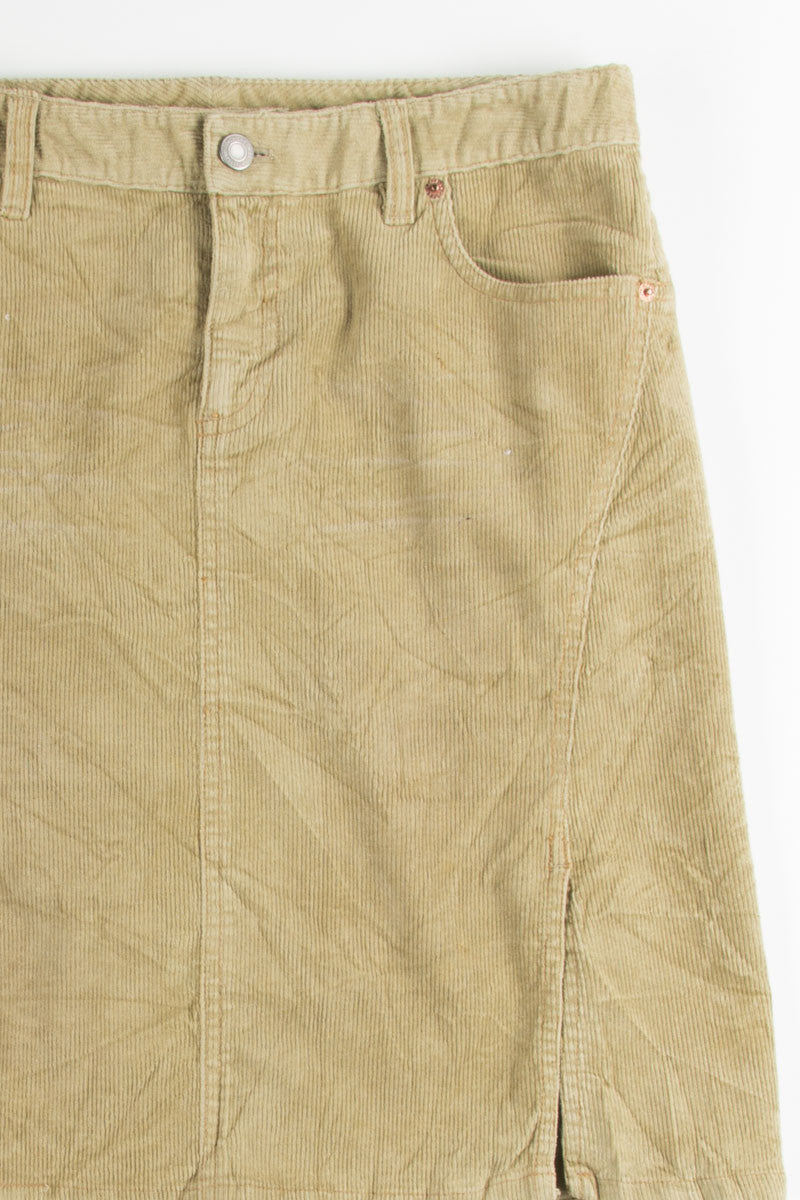 Tan Corduroy Pencil Skirt 1