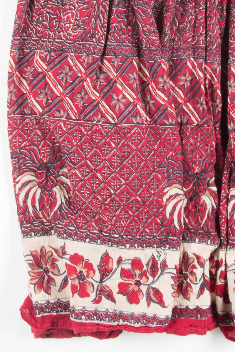 Red Floral Hippie Skirt 1