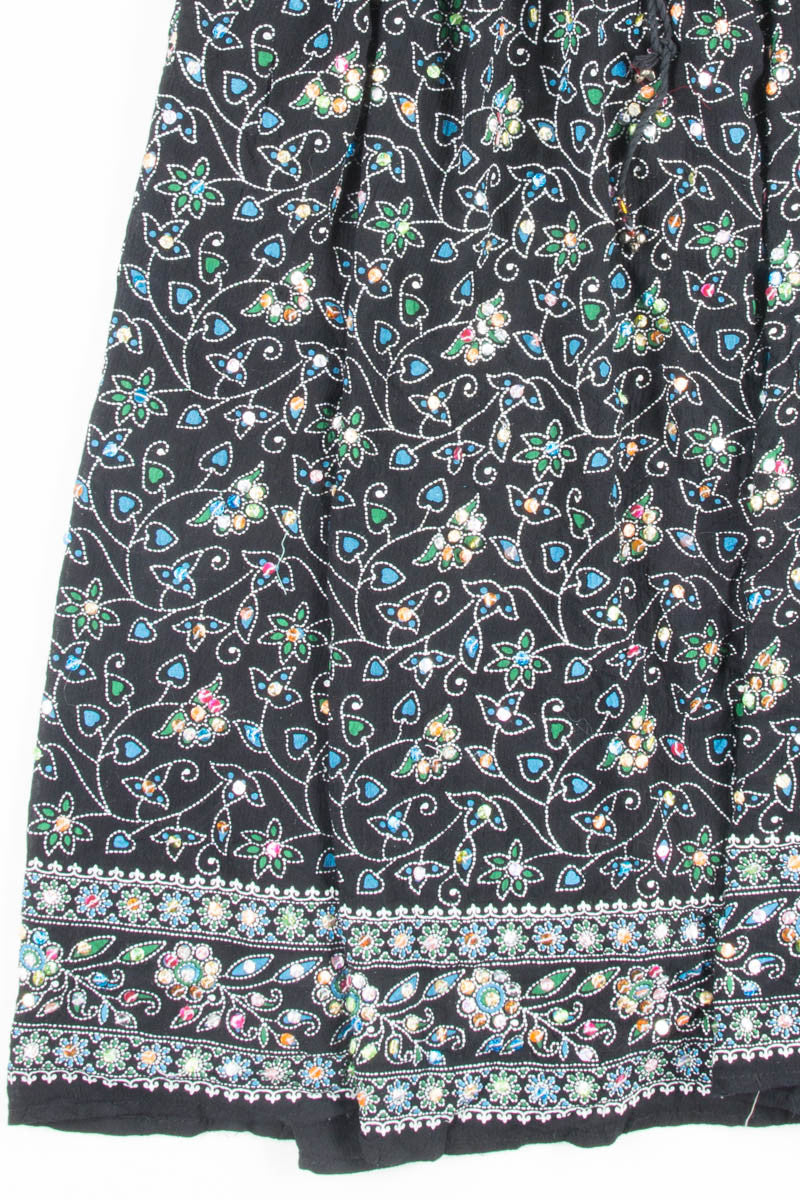 Floral Sequin Hippie Skirt