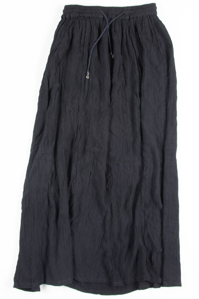 Black Crinkle Hippie Skirt