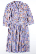 Blue & Orange Patterned Dress