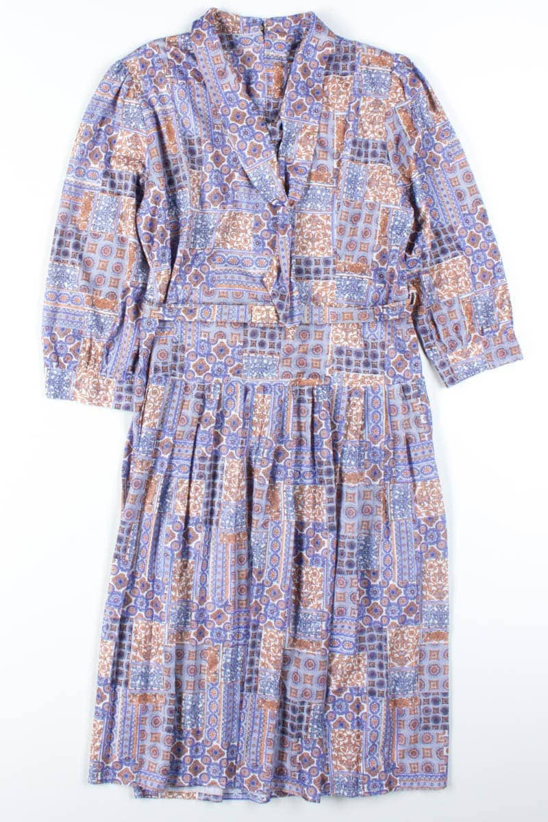 Blue & Orange Patterned Dress