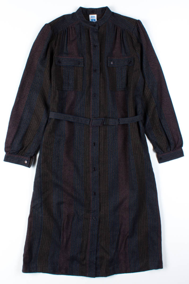 Brown Striped Shirtdress