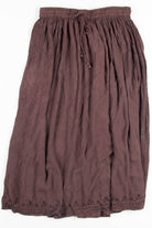Embroidered Brown Hippie Skirt