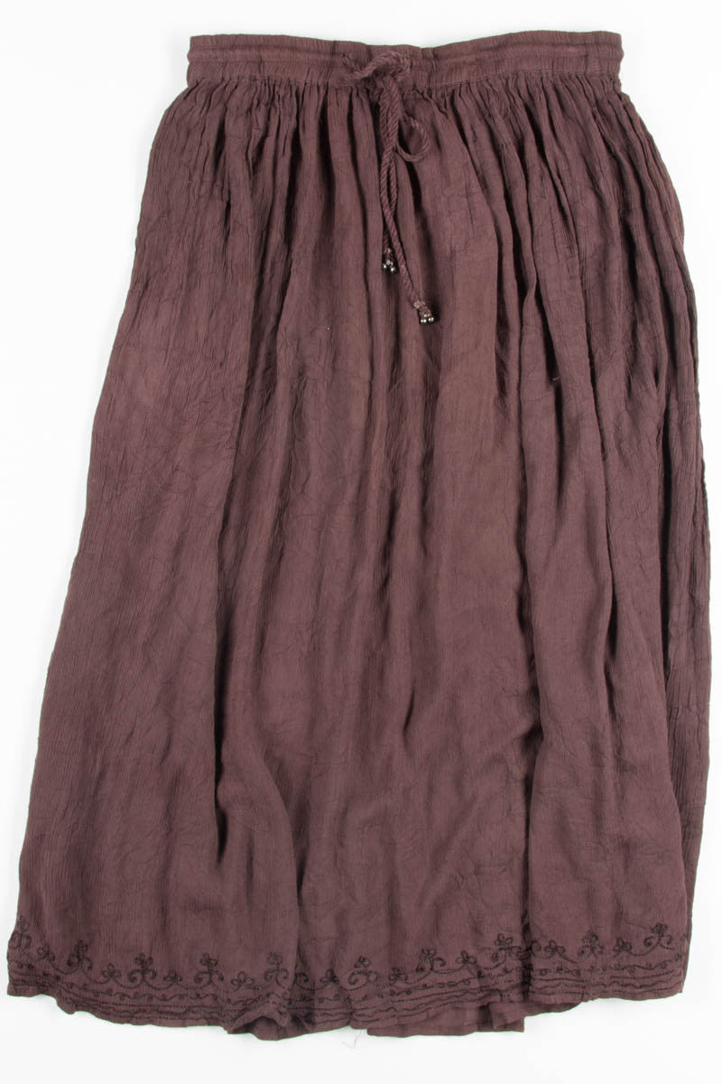 Embroidered Brown Hippie Skirt