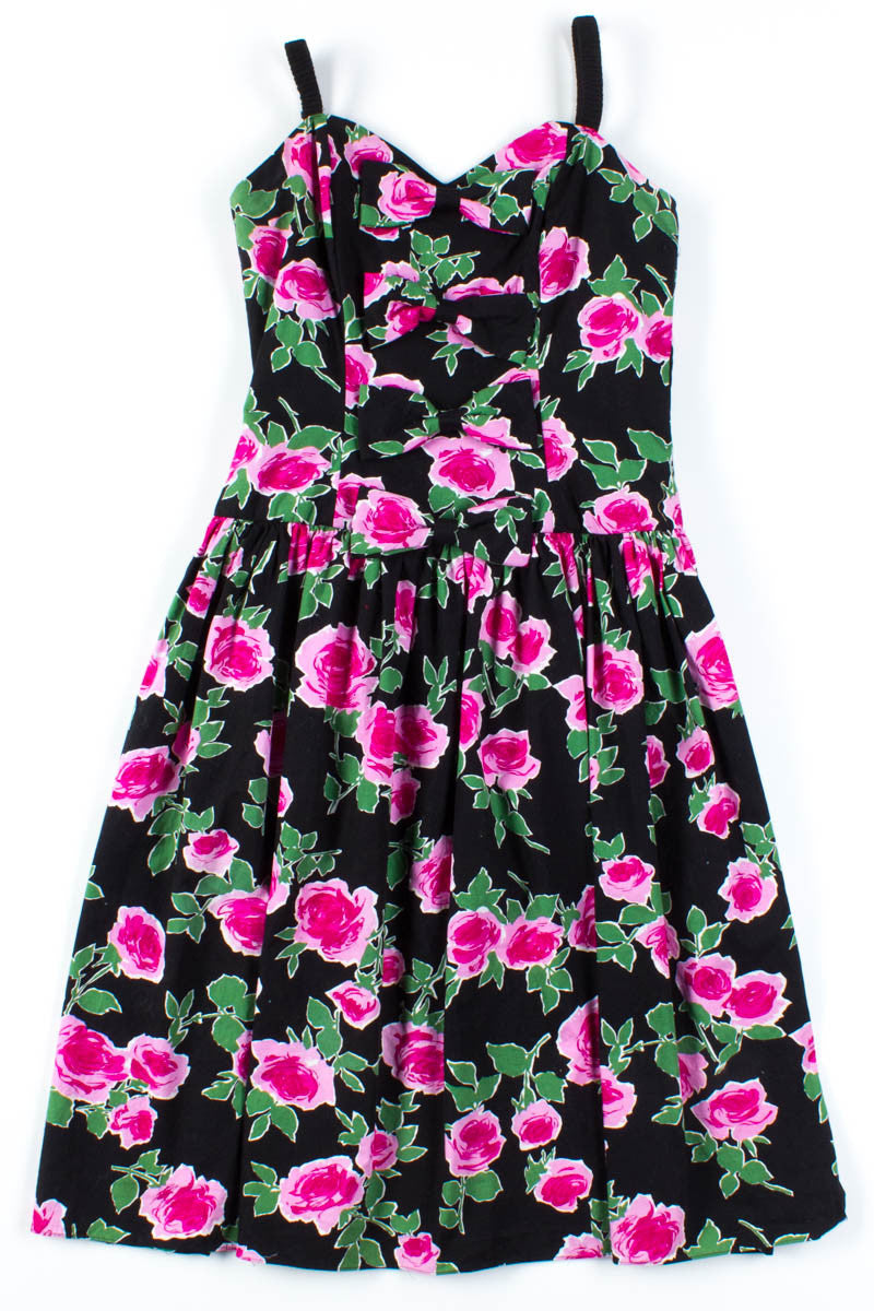Pink Rose Bow Front Dress