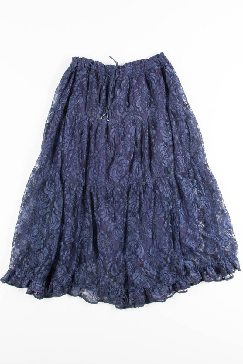Blue Lace Hippie Skirt