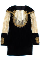 Gold Mesh Beaded Velvet Dress
