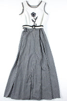 Black & White Plaid Flower Dress
