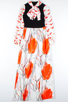 Orange Sketch Pattern Dress