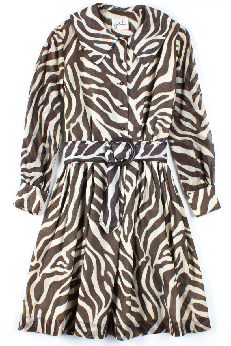 Brown Zebra Vintage Dress