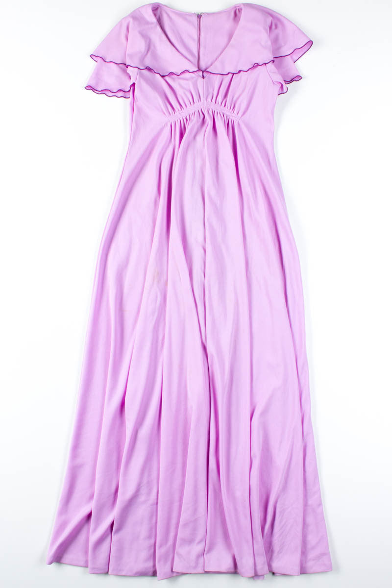 Lavender Shoulder Ruffle Dress