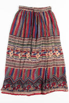 Striped Floral Band Hippie Skirt