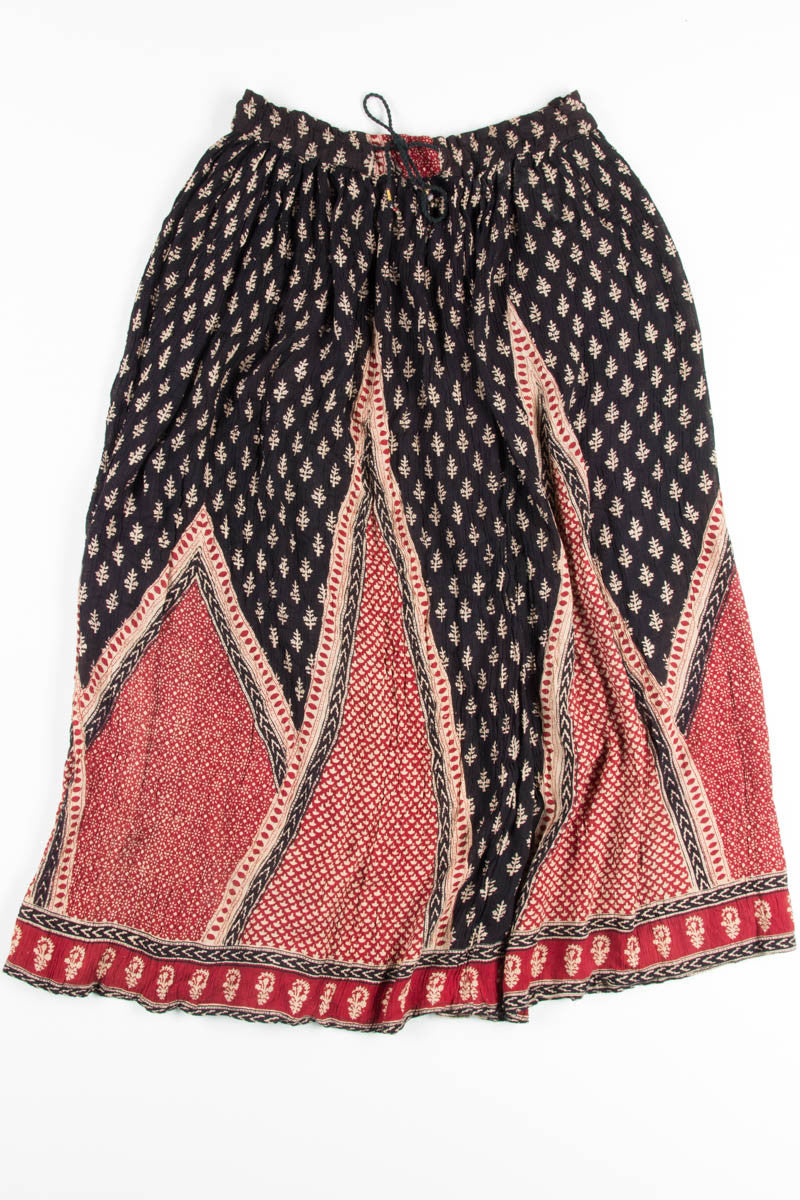 Black & Red Hippy Skirt