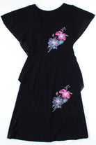 Black Floral Tiered Dress