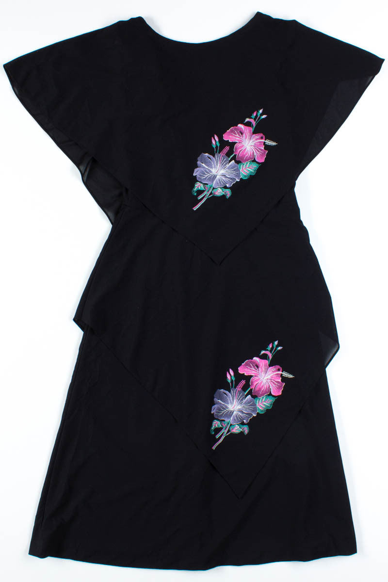 Black Floral Tiered Dress